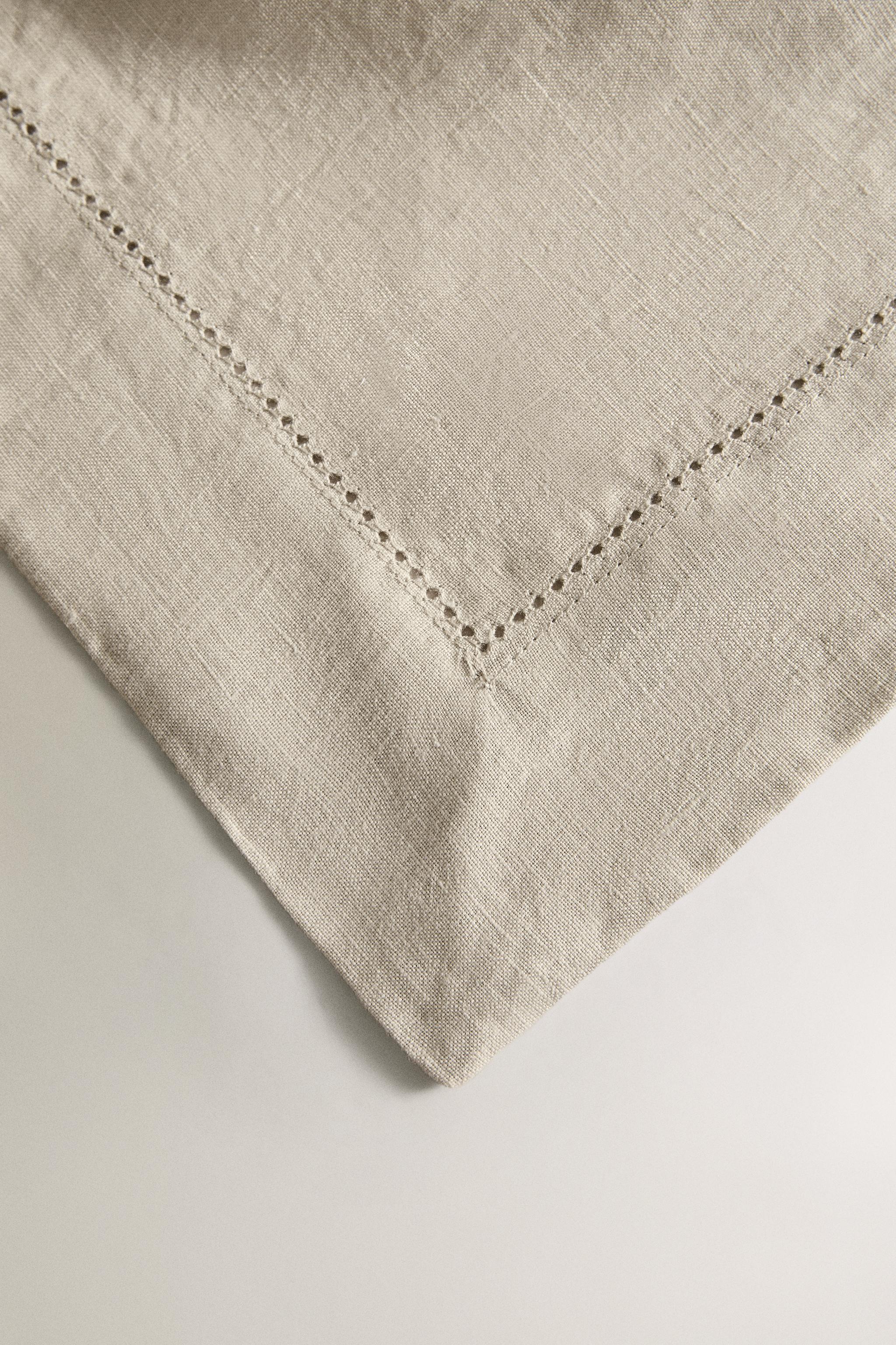 NAPPE LIN BRODERIE FLORALE